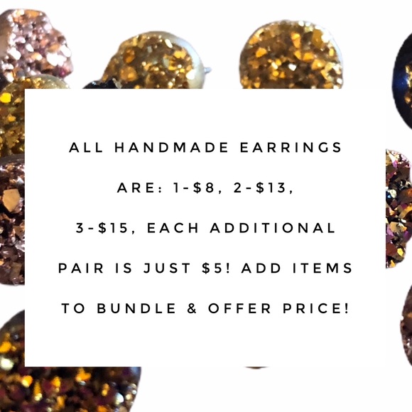 Blueberry Faux Druzy Teardrop Stainless Earrings - Picture 11 of 14